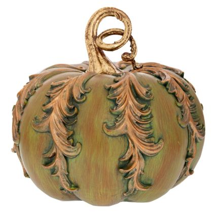 ЗЕЛЕНА РЕЛЕФНА ТИКВА ОТ ПОЛИРЕЗИН 23Χ23Χ21.5CM