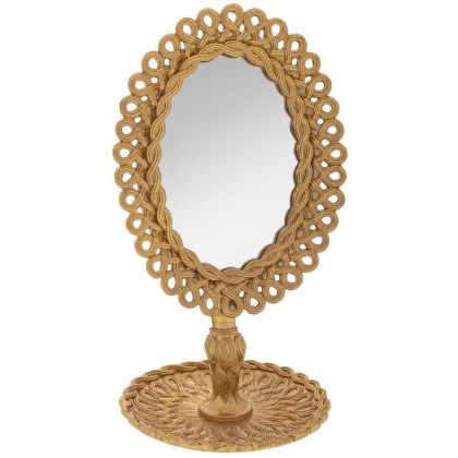 НАСТОЛНО ОГЛЕДАЛО ДЕКО ВИНТИДЖ 16Х14,5Х27СМ