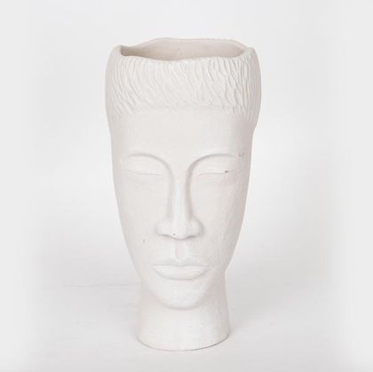 ВАЗА, ГЛАВА, ЦИМЕНТ, БЯЛА, 18x16x31.5см