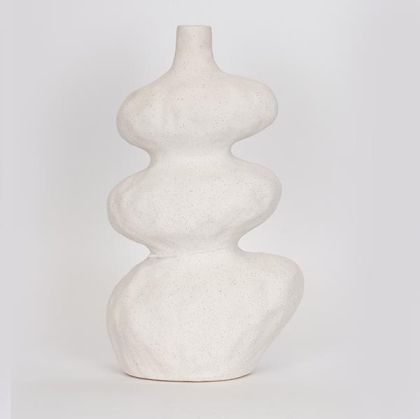 ВАЗА, КЕРАМИКА, БЯЛА, 20x14x33,5см