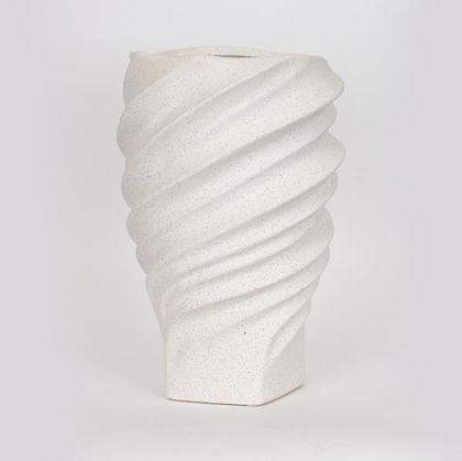 ВАЗА, КЕРАМИКА, БЯЛА, 20x20x31см