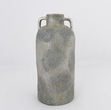 ВАЗА, КЕРАМИКА, СИВА И СРЕБРИСТА, 3,5x13,5x30cm
