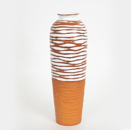 ВАЗА, КЕРАМИКА, ТЕРАКОТА И БЯЛО, 13,1x13,1x17,7 см