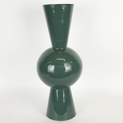 ВАЗА, МЕТАЛНА, ТЪМНО ЗЕЛЕНА, 25x25x60см