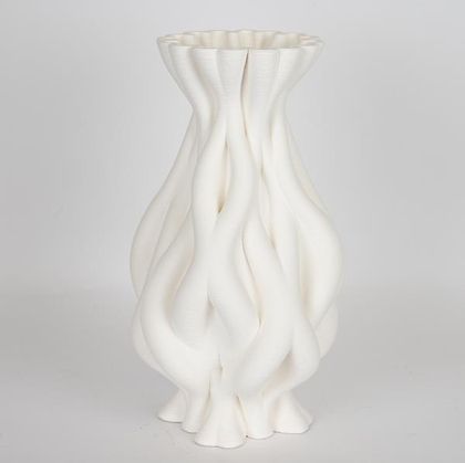 ВАЗА, ПОРЦЕЛАН, 3D, БЯЛА, 17x17x33.5cm