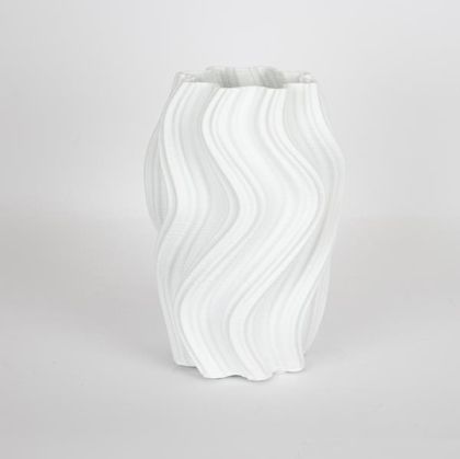 ВАЗА, ПОРЦЕЛАН, 3D, БЯЛА, 18x18x25см