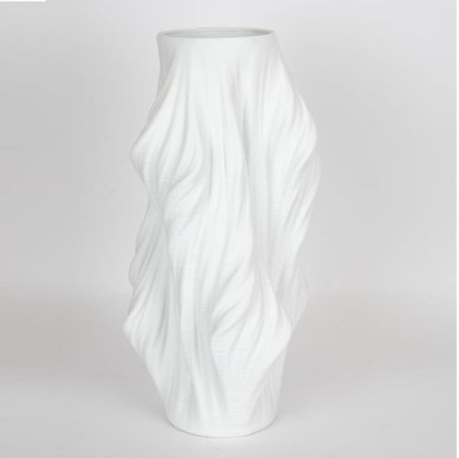 ВАЗА, ПОРЦЕЛАН, 3D, БЯЛА, 22x22x40см