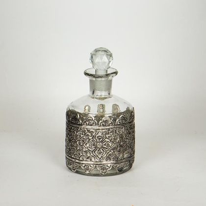 ДЕКАНТЕР, С МЕТАЛЕН ФИТИНГ, СТЪКЛО-МЕТАЛ, СРЕБРИСТ, 18x9cm