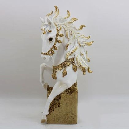 ДЕКОРАТИВЕН КОН, БЯЛО И ЗЛАТНО, 17x10x36cm