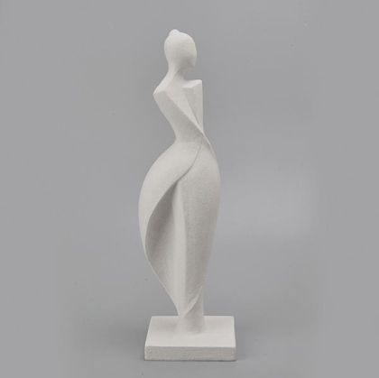 ДЕКОРАТИВНА ЖЕНСКА ФИГУРА, БЕЗБЯЛО, 10,2x8,7x34см