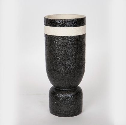 ДЕКОРАТИВНА ВАЗА, ЧЕРНО-БЯЛА, 12x12x30см