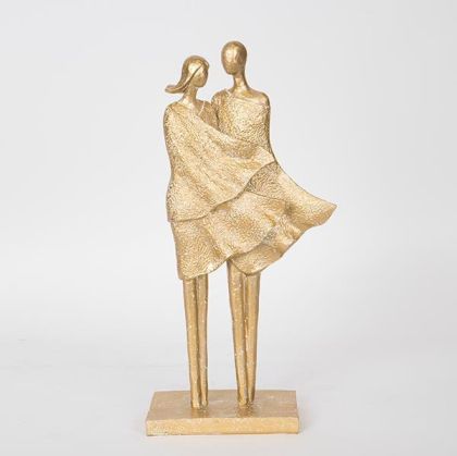 ДЕКОРАТИВНА СКУЛПТУРА, ДВОЙКА, ЗЛАТО,16,5x8x33,5 см