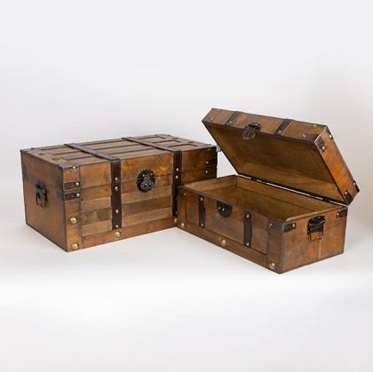 ДЪРВЕНИ САНДЪЦИ, КАФЯВ, 45x25x20см, 39x19x15см