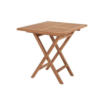 КВАДРАТНА ГРАДИНСКА МАСА ТИКОВО ДЪРВО МАСИВ ЕСТЕСТВЕН ЦВЯТ 80X80X75CM