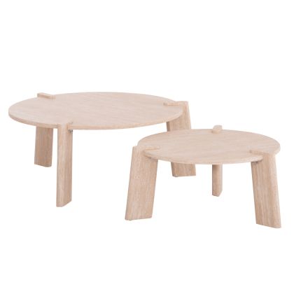 КОМПЛЕКТ 2БР. ХОЛНИ МАСИ EQUIL HM9943.01 MDF С МЕЛАМИНОВА ПОКРИВКА-ЦВЯТ ЕСТЕСТВЕНО ДЪРВО 66x66cm + 87x87cm