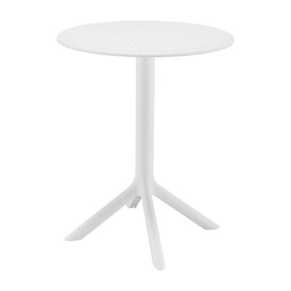 КРЪГЛА ГРАДИНСКА МАСА FYLIANNA FL809 ОТ ПОЛИПРОПИЛЕН (PP) БЯЛ ЦВЯТ 60X75CM