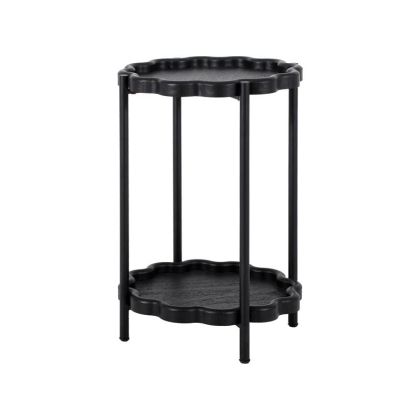 КРЪГЛА МДФ ПОМОЩНА МАСА ЗА КАФЕ FLYLLIAN FL03246 ЦВЯТ ЧЕРЕН 40X60СМ