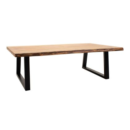 Маса Miles Slim масивно акациево дърво в естествен нюанс с черни метални крака 115x60x45cm