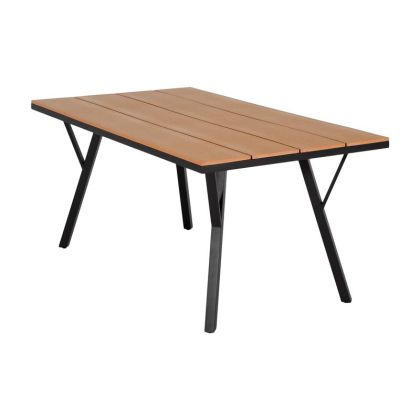 МЕТАЛНА ГРАДИНСКА МАСА FL6514 С ПОВЪРХНОСТ ОТ POLYWOOD СИВ ЦВЯТ 160X91X72CM