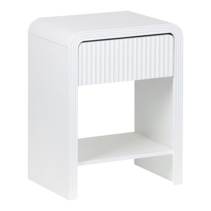 Нощно шкафче Zeplen MDF в бял цвят 40x30x53см