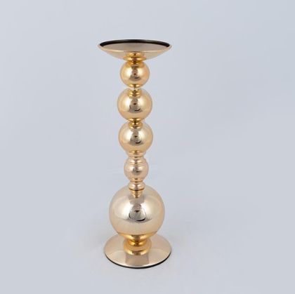 СВЕЩНИК, МЕТАЛЕН, ЗЛАТЕН, 10x38см