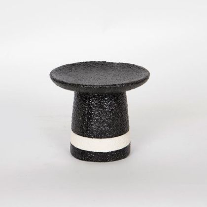 СВЕЩНИК, ЧЕРНО-БЯЛ, 1 ПОЗИЦИЯ, 15x15x13cm