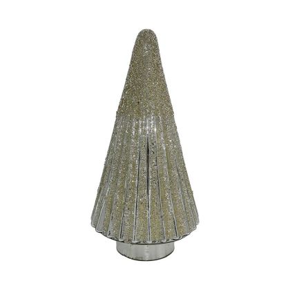 СТЪКЛЕНО ДЕКОРАТИВНО ДЪРВО FL546 СРЕБРИСТ ЦВЯТ 16X31CM