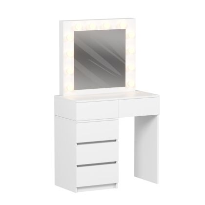 ТОАЛЕТКА С LED СВЕТЛИНИ И ЧЕКМЕДЖЕТА BEYON HM2500.03 МЕЛАМИН В БЯЛО 80x40x140Hcm.