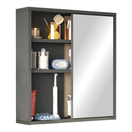 Шкаф за баня Bagno с огледало в нюанс антрацит 60x14.5x63.6см