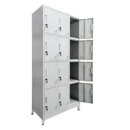 ШКАФ МЕТАЛИК BEXLEY HM21105.01 С КРАКА - 12 ШКАФА С КЛЮЧ ЗА КЛЮЧ В СВЕТЛО СИВО 90x40x195Hcm.