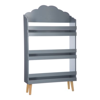 Детска етажерка Penzia мдф в сив цвят и крака в естествен цвят 58x18x100см