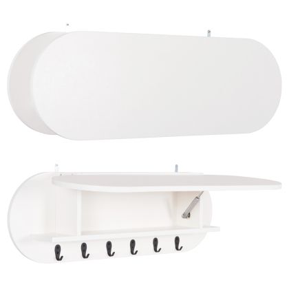 ЗАКАЧАЛКА ЗА АНТРЕ С РАФТ STOR HM18078.01 МЕЛАМИН В БЯЛО 84x15.5x28.5Hcm.