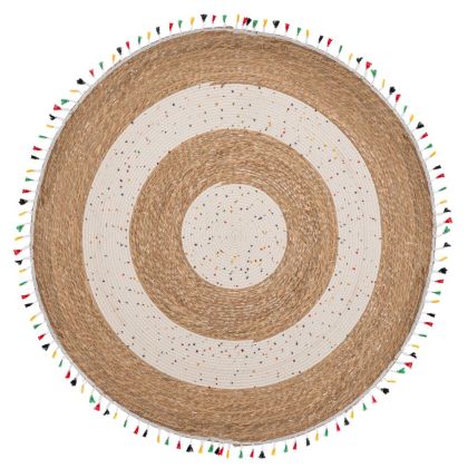 КРЪГ КИЛИМ НА ЕСТЕСТВЕНО ВЪЖЕ Д150СМ