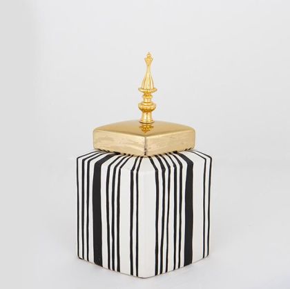 ВАЗА С ПЛОТ, КЕРАМИКА, БЯЛО И ЧЕРНО, 16,5x12x24,5 см