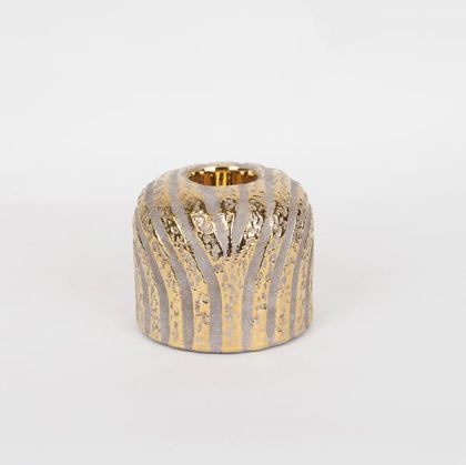 СВЕЩНИК, ЗЛАТЕН И КАФЯВ, 11x11x9.5см