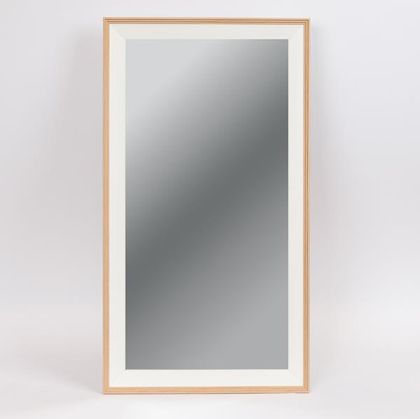 ОГЛЕДАЛО, ПЛАСТМАСА, БЯЛО ДЪРВО, 30x60см