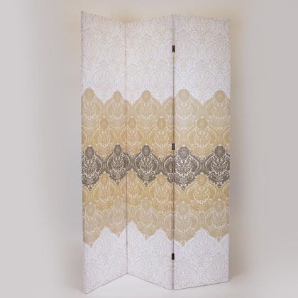 СГЪВАЕМ ПАРАВАН, ПЕЧАТ НА ПЛАТНО, ЗЕЛЕНО- СИВО-ЗЛАТИСТ, 120x2.5x180cm