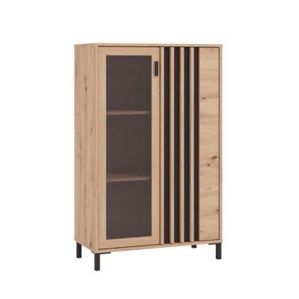 ВИТРИНА LAVAL 2K VS1 129 ЗАНАЯТЧИЙСКИ ДЪБ/ЧЕРНО 80X40X129СМ