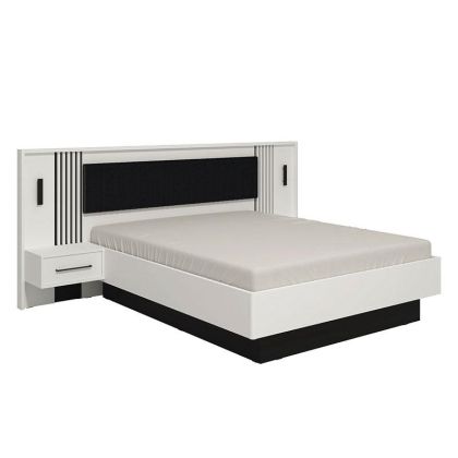 ДВОЙНО ЛЕГЛО ASCALON 160 PLUS БЯЛО-ЧЕРНО-БЯЛО МАТ СЪС СИВ ПЛАТ 268X209X115СМ