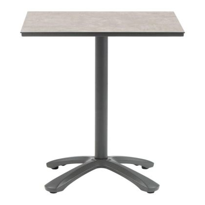 КВАДРАТНА ГРАДИНСКА МАСА ОТ HPL, ЗЕНО, СИВ ЦВЯТ, 70X70X72СМ