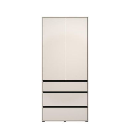 ГАРДЕРОБ CORBETT 2K3F H211 КАШМИР/МАТОВ ЧЕРЕН ЦВЯТ 93X55X211СМ