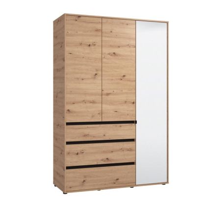 ГАРДЕРОБ CORBETT 3K3F1O H211 ARTISAN/ЧЕРЕН МАТОВ ЦВЯТ 138X55X211СМ