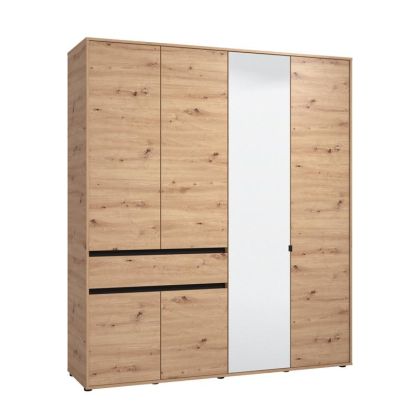 ГАРДЕРОБ CORBETT 4K1F1O H211 ARTISAN OAK/MATT BLACK COLOR 183X55X211СМ