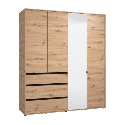ГАРДЕРОБ CORBETT 4K3F1O H211 ДЪБ/ЧЕРЕН МАТ ЦВЯТ 183X55X211СМ