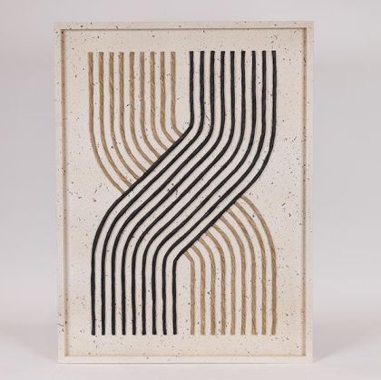 КАРТИНА С РЕЛЕФ МОДЕЛ ЛИНИИ ДИЗАЙН БЯЛО - БЕЖОВО - ЧЕРНО 60x3x80см