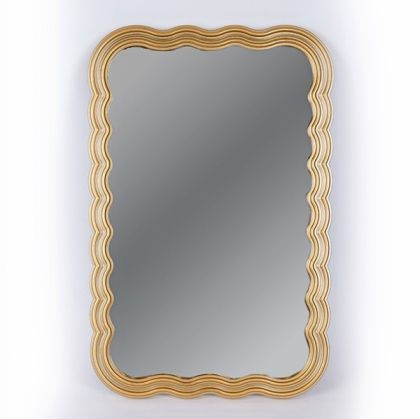 ОГЛЕДАЛО ПЛАСТМАСОВА РАМКА, БЯЛО - ЗЛАТИСТО 50.5X69X4.5СМ