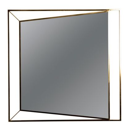 ОГЛЕДАЛО С МЕТАЛНА РАМКА ЗЛАТИСТО 90X2X90СМ