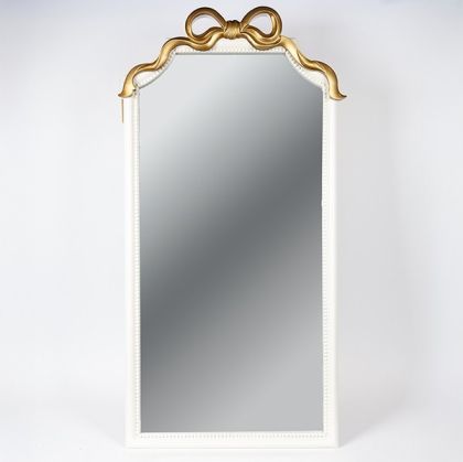 СТЕННО ОГЛЕДАЛО ПОЛИРЕЗИН БЯЛО - ЗЛАТНО 61X4X119СМ