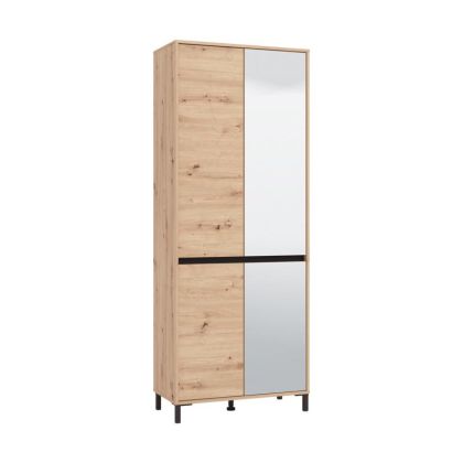 ШКАФ ЗА ОБУВКИ FLANNAN 2K4V 2OG ДЪБ/ЧЕРЕН МАТ ЦВЯТ 80X40X205СМ