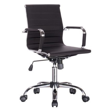 ОФИС СТОЛ FL6002 ЧЕРНА ИЗКУСТВЕНА КОЖА 54x59x89см